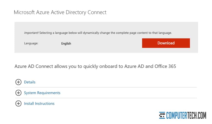 Azure AD Connect Download